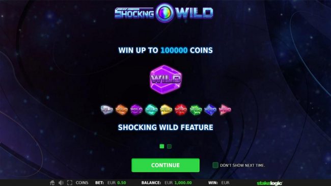 Game features include: Dynamic Wilds and a chance to Win up to 100000 coins!