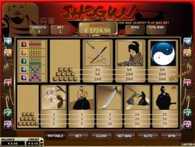 Slot game symbols paytable and payline diagrams