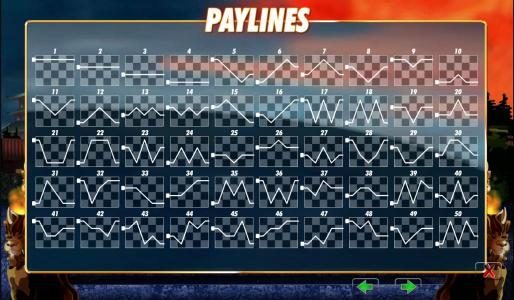 fifty payline configuration diagrams