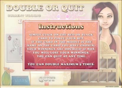 double or quit gamble feature rules