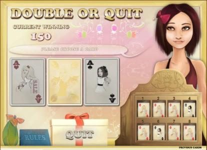 double or quit gamble feature game board - choose a color for a chance to increase your winnings