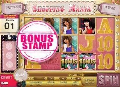 collect 3 bonus stamps within 30 spins to enter the bonus pairs round