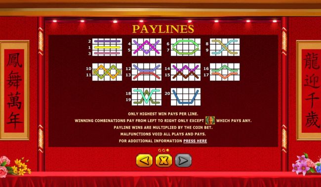 Paylines 1-20