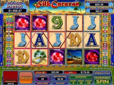 multiple winning paylines triggers a $176 jackpot