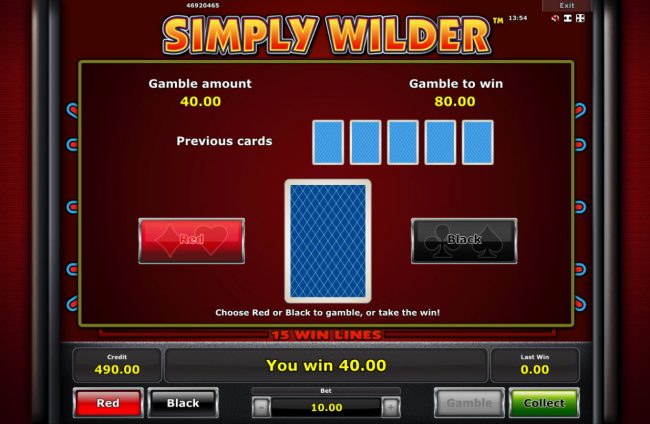 Red or Black Gamble feature