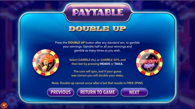 Double Up Gamble Feature Rules