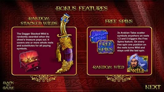 random stacked wilds and free spins feature rules