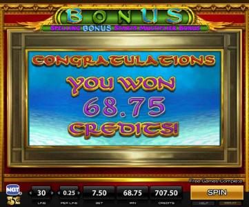 Free Spins feature pays out a total of 68.75