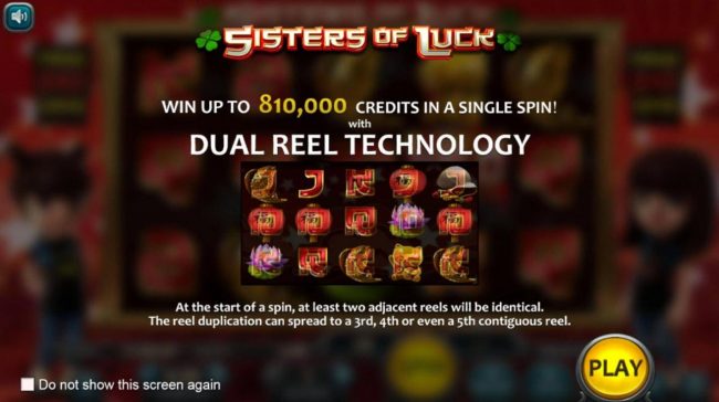 Win up to 810,000 credits in a single spin! with Dual Reel technology