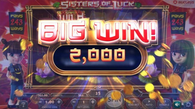 Player wins a 2,000 Big Win!