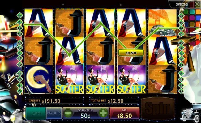 Free Spins feaure triggered by landing 3 scatter symbols anywhere on the reels.