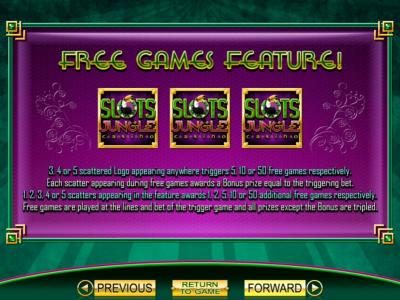 Free Games feature rules