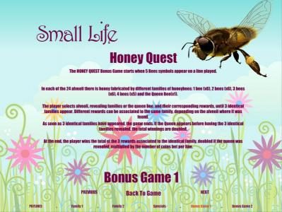 honey quest bonus game rules