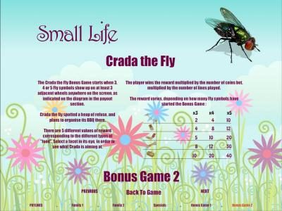 crada the fly bonus game rules and paytable