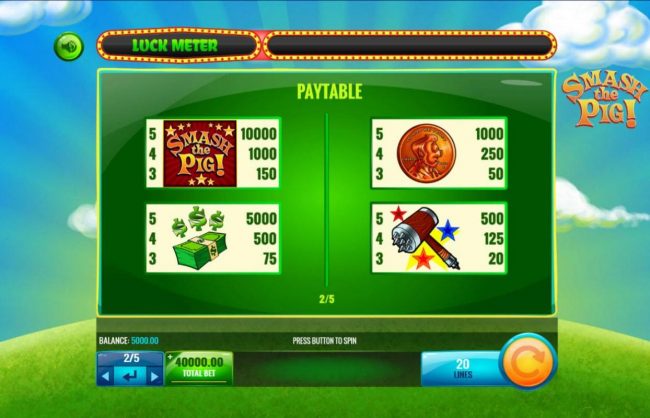 High value slot game symbols paytable