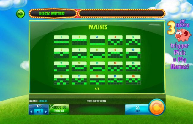 Pay Lines 1-20