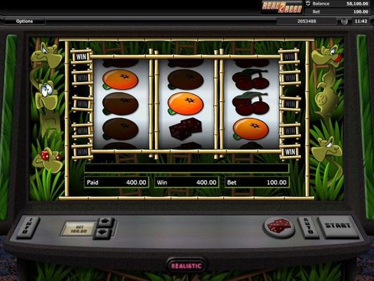 Winning oranges triggers a 400 payout