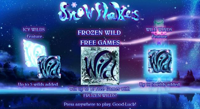 Game features include: Icy Wilds, Frozen Wild Free Games and Wild Winds.