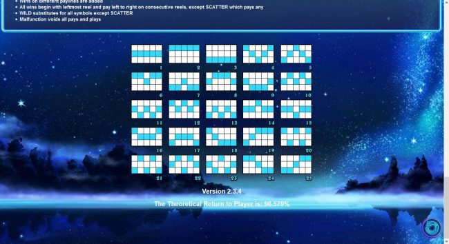 Payline Diagrams 1-25. The theoretical RTP of this game is 96.579%