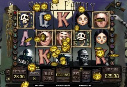 A five of a kind triggers a $625 big win