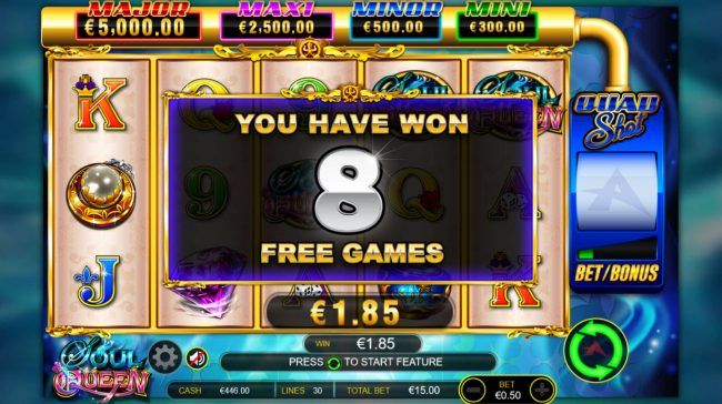 free spins awarded
