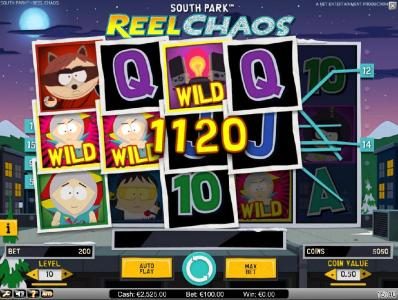 Kyles Overlay Feature triggers multiple winning paylines and an 1120 coin jackpot