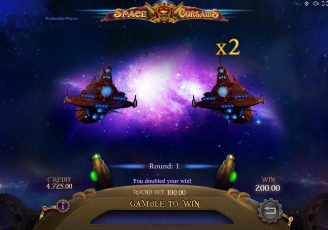 Selecting the correct space ship during gamble mode will double your current winnings.