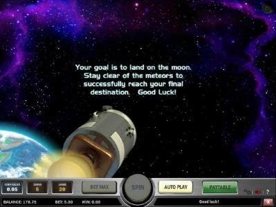 your goal is to land on the moon. stay clear of the meteors to successfully reach your final destination.