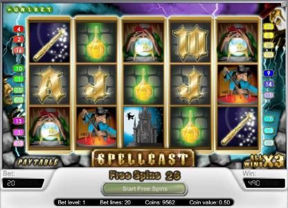 three scatter symbols re-triggers additional free spins