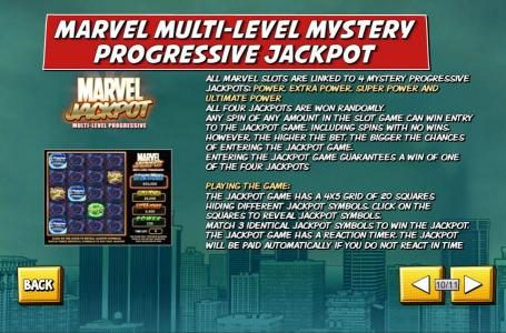 Marvel Multi-Level Mystery Progressive Jackpot game rules
