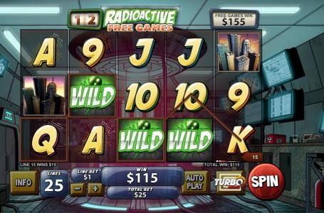 Radioactive Wilds trigger a 4115 big win