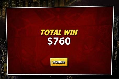 Free game feature pays out a total of $760 for a big win.