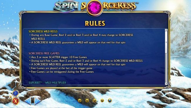 Sorceress Wild Reels and Sorceress Free Games Rules and How to Play.