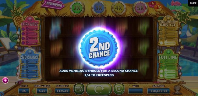 2nd Chance feature activated - Adds winning symbols for a second chance