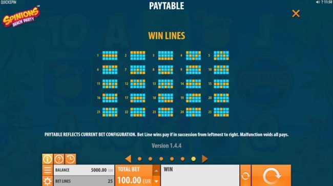 Payline Diagrams 1-25