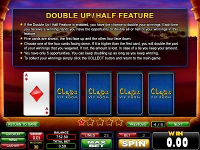 double up / half feature rules