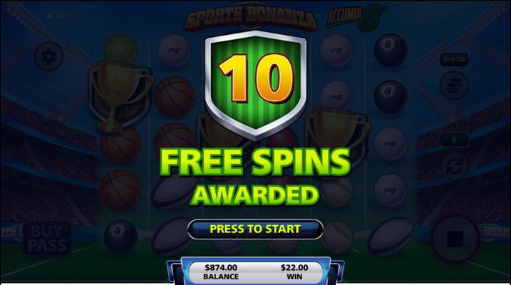 10 Free Spins Awarded