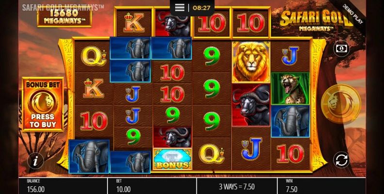 Safari Gold Megaways :: Multiple winning combinations