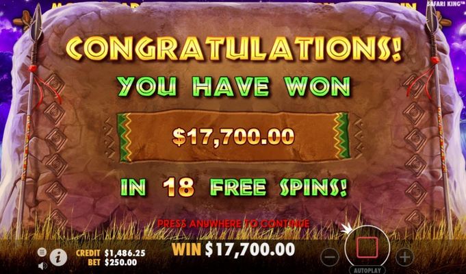 Total free spins payout