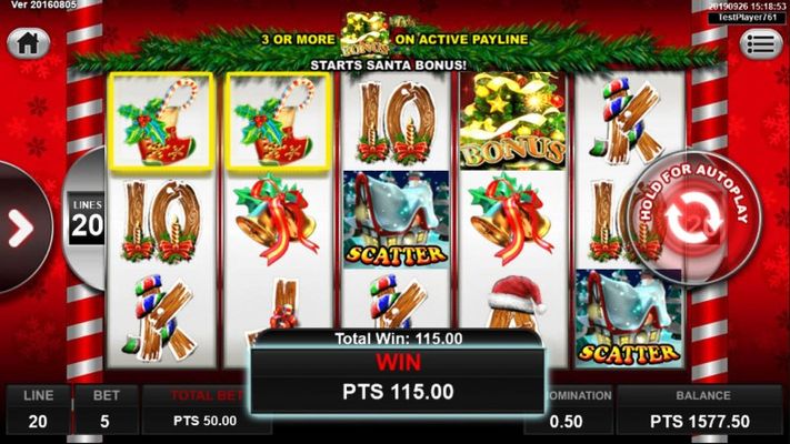 Santa Gifts :: Multiple winning paylines