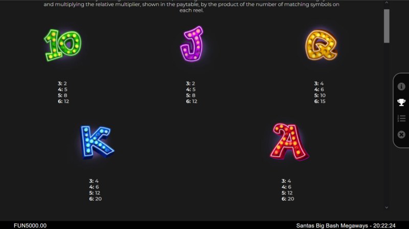 Paytable - Low Value Symbols