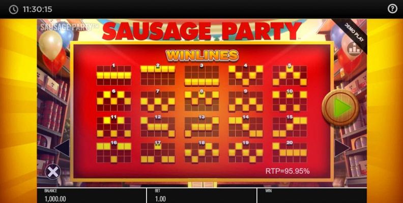 Sausage Party :: Paylines 1-20