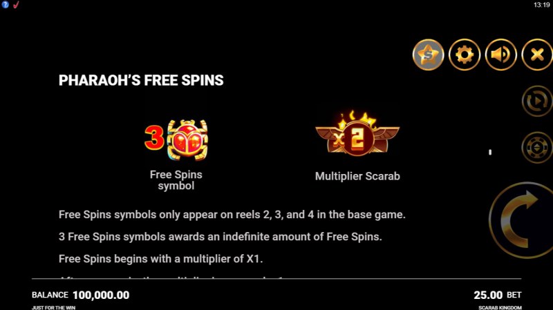 Scarab Kingdom :: Free Spin Feature Rules
