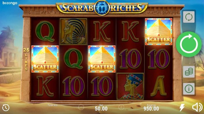 Scatter symbols triggers the free spins bonus feature