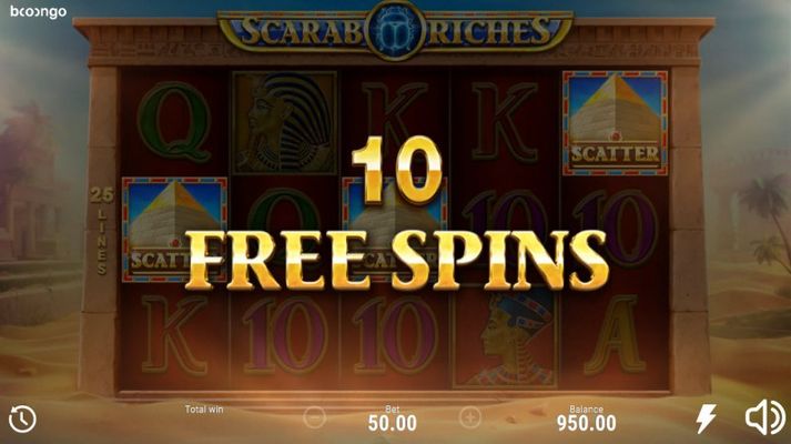 10 free spins awarded