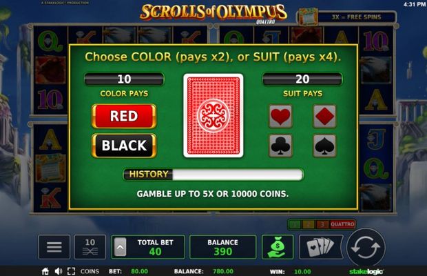 Scrolls of Olympus :: Gamble Feature Game Board