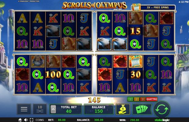 Scrolls of Olympus :: Multiple winning combinations