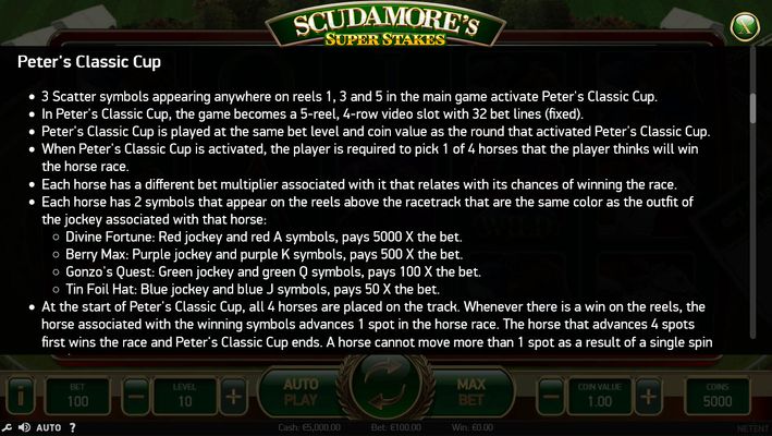 Scudamore's Super Stakes :: Feature Rules
