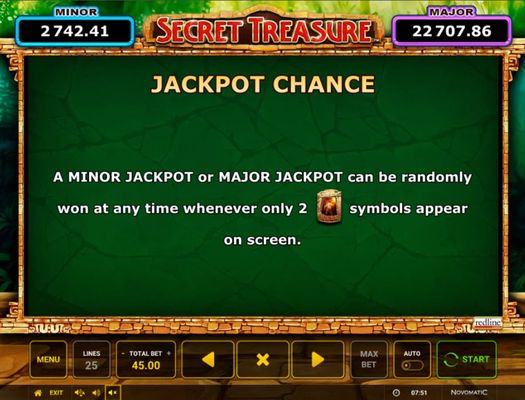 Secret Treasure :: Jackpot Rules