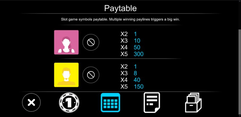 Paytable - Low Value Symbols